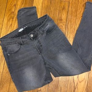 Old Navy Grey Black Wash Super Skinny Jeans Size 4 SHORT